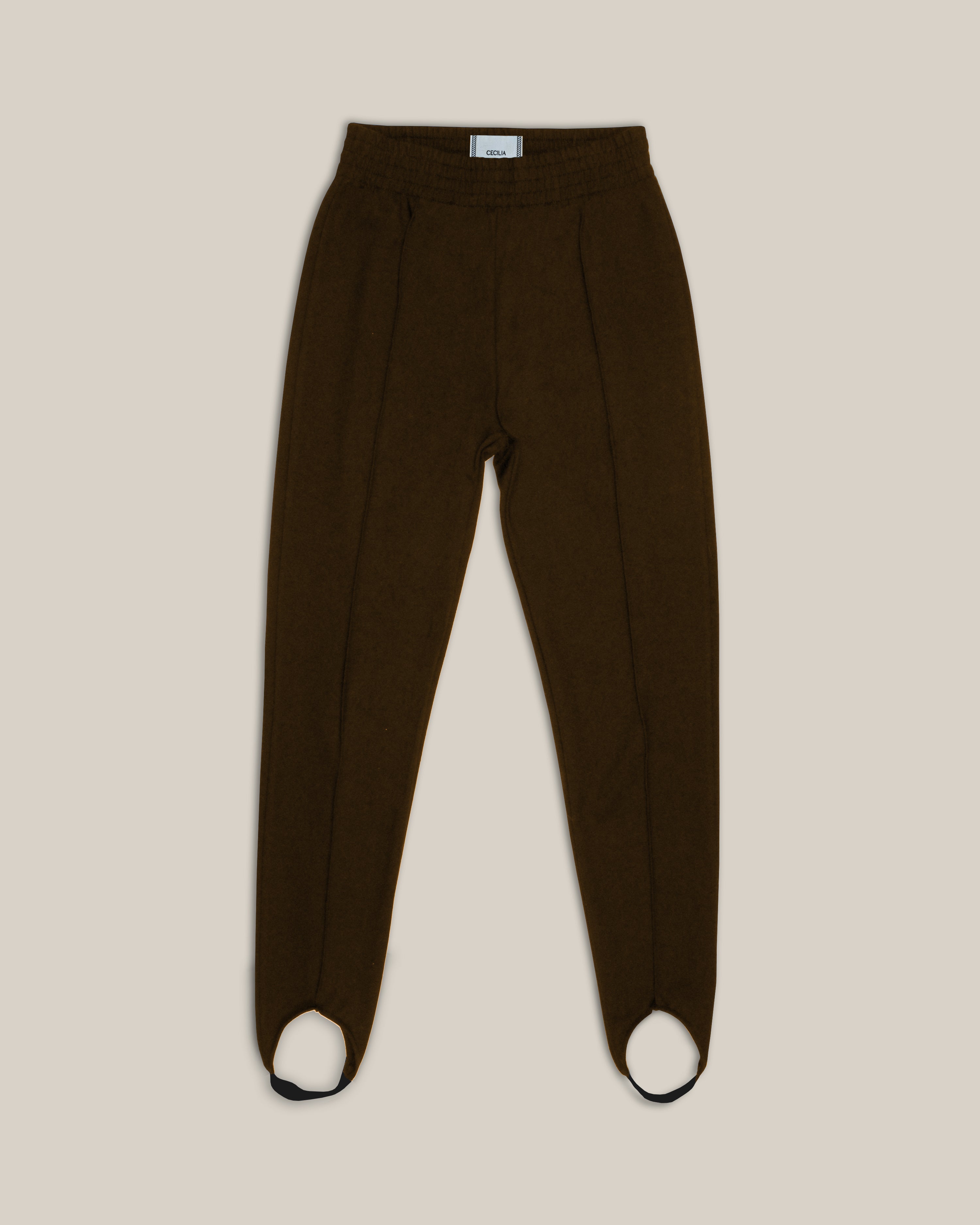 Chocolate Ponte Stirrup Pants