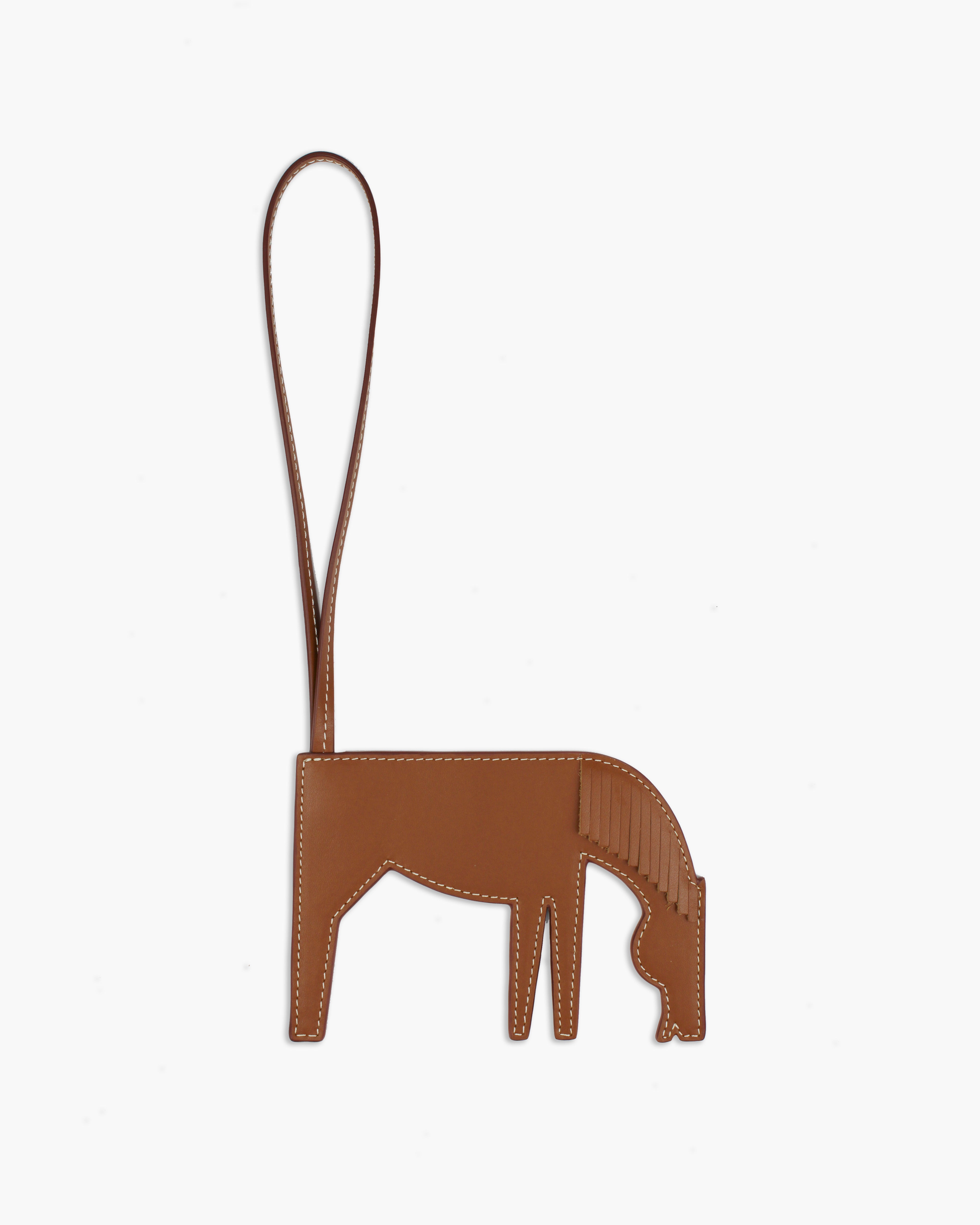 Grazing Horse Leather Bag Charm