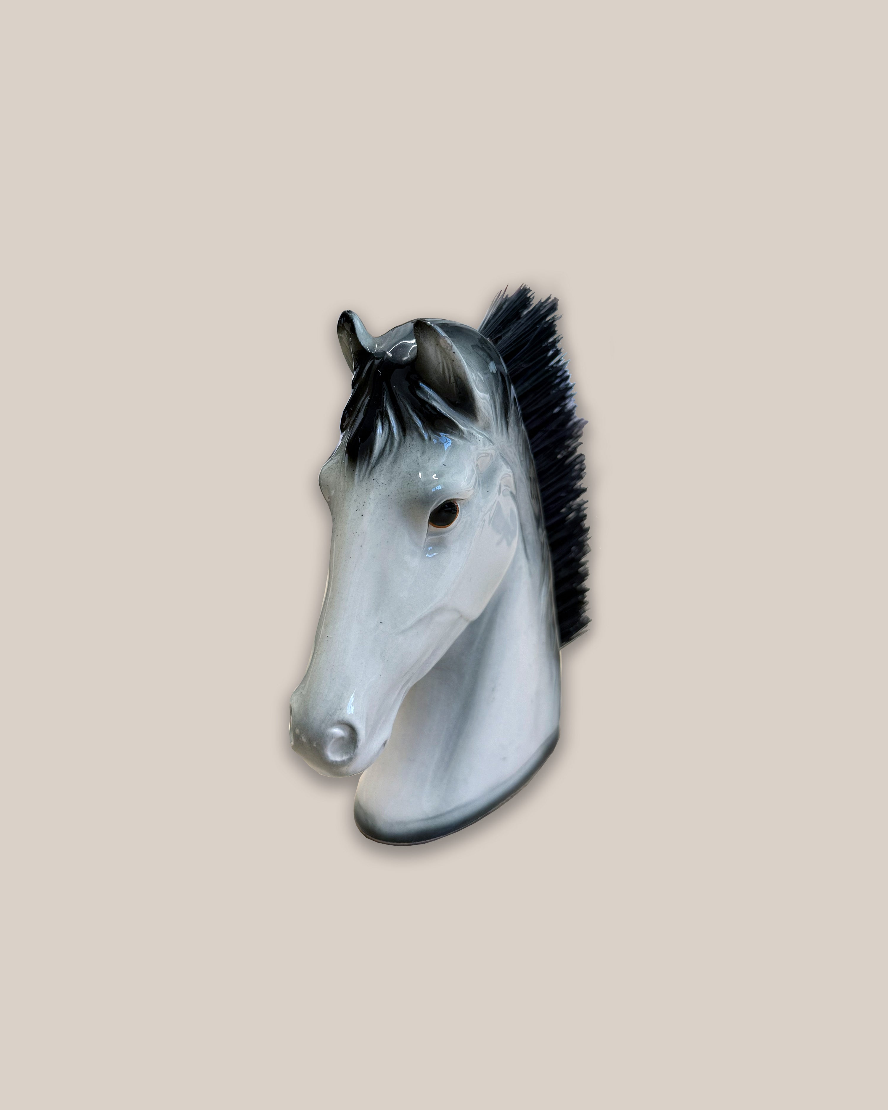 Grey Horse Head Garment Brush, 1960s (Japan)