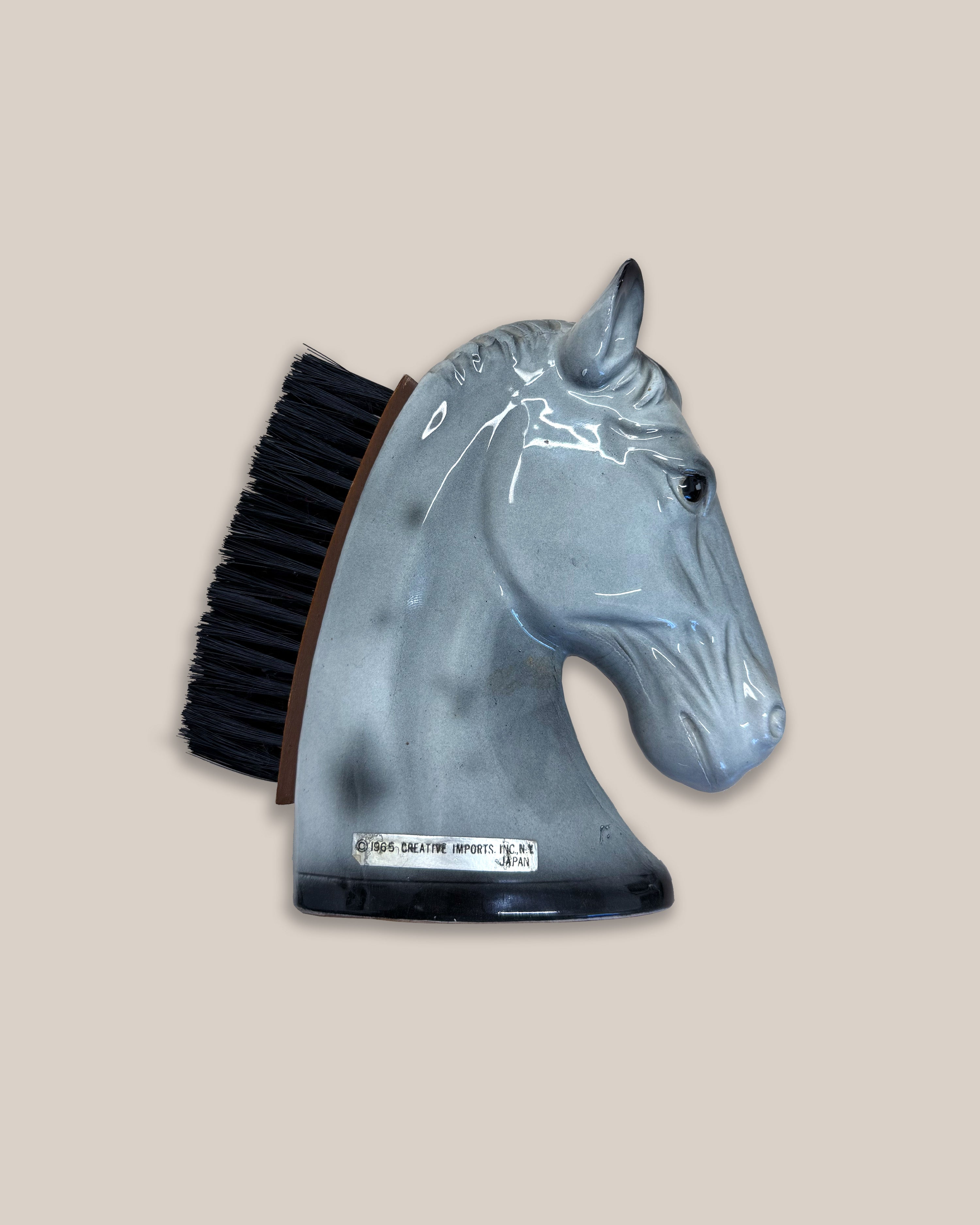 Large Grey Horse Head Garment Brush, 1965 (Japan)