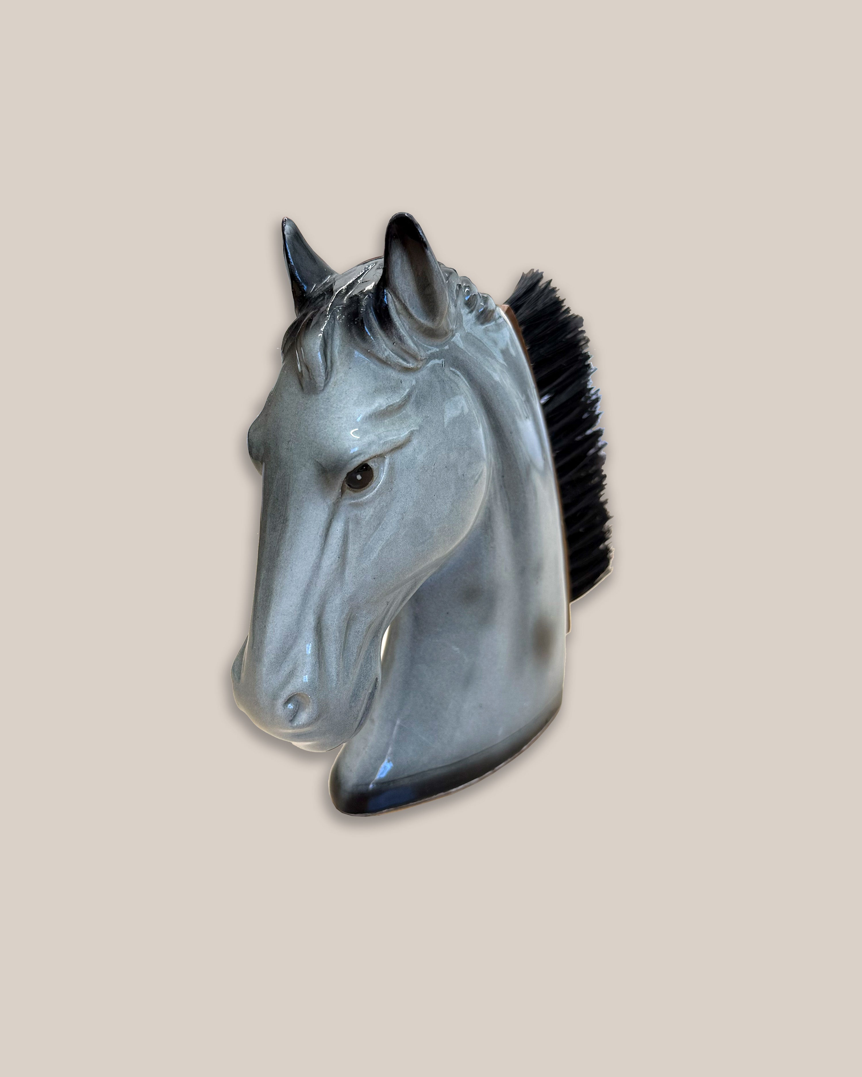 Large Grey Horse Head Garment Brush, 1965 (Japan)