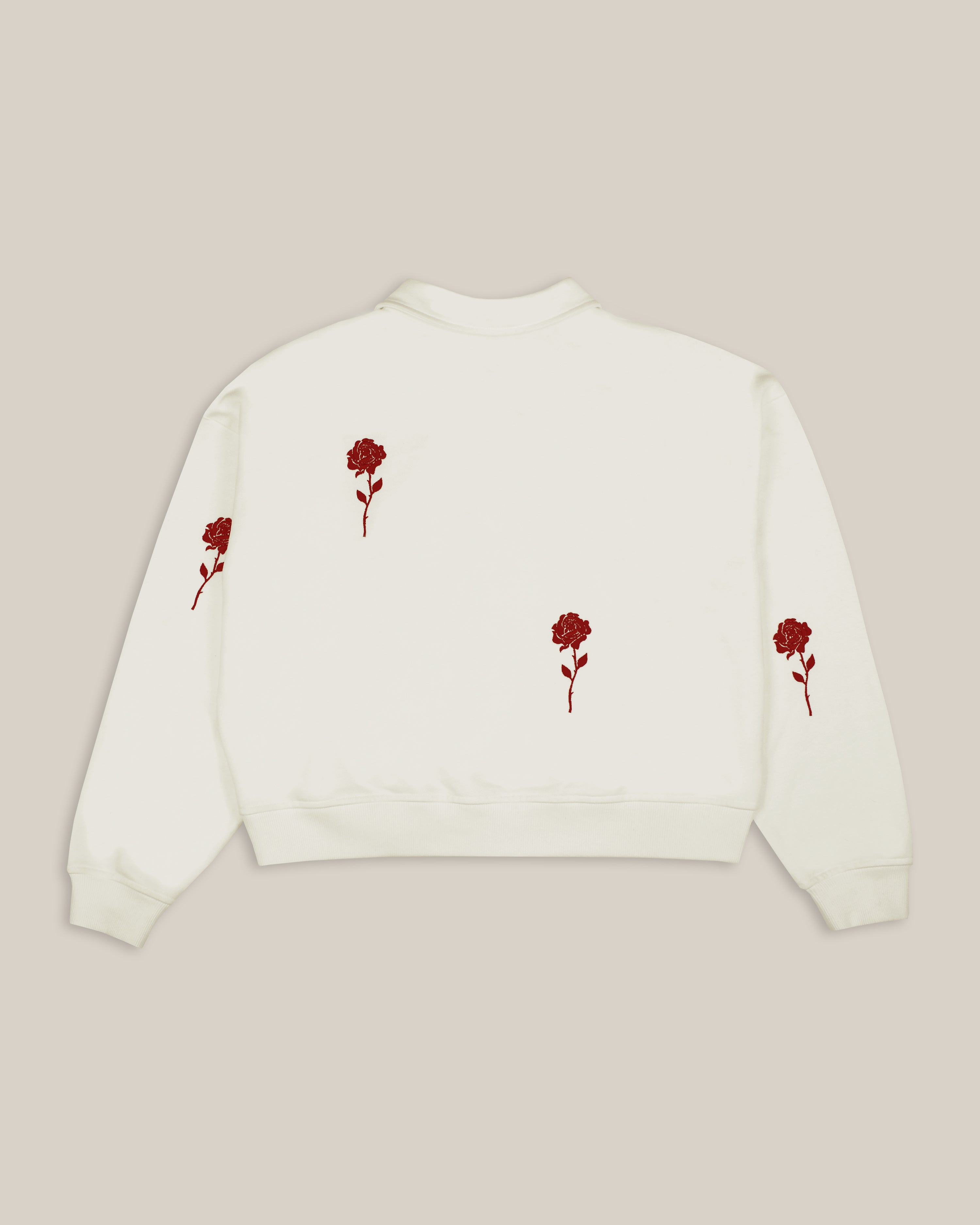 Floating Roses French Terry Polo Sweatshirt