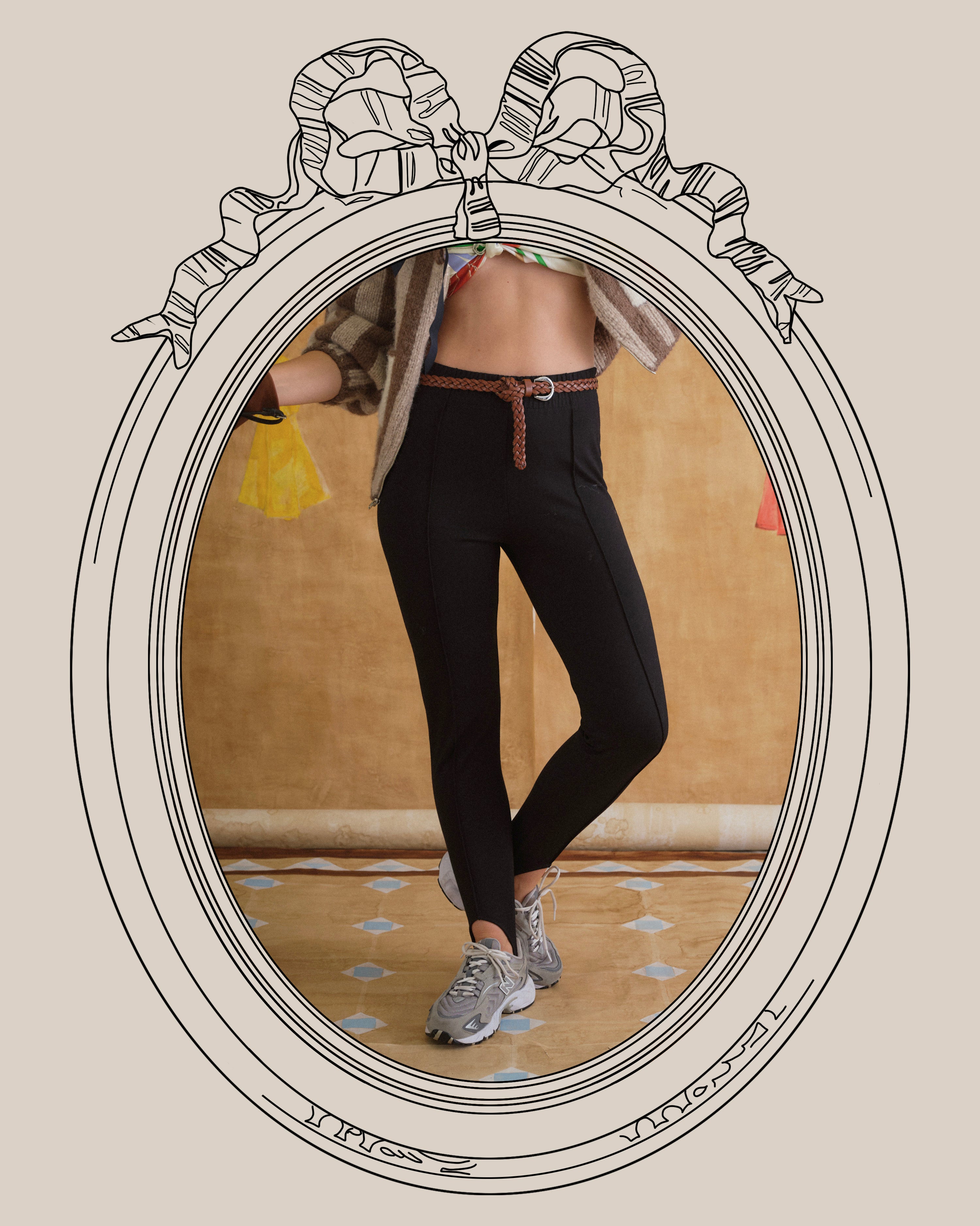 Black Ponte Stirrup Pants