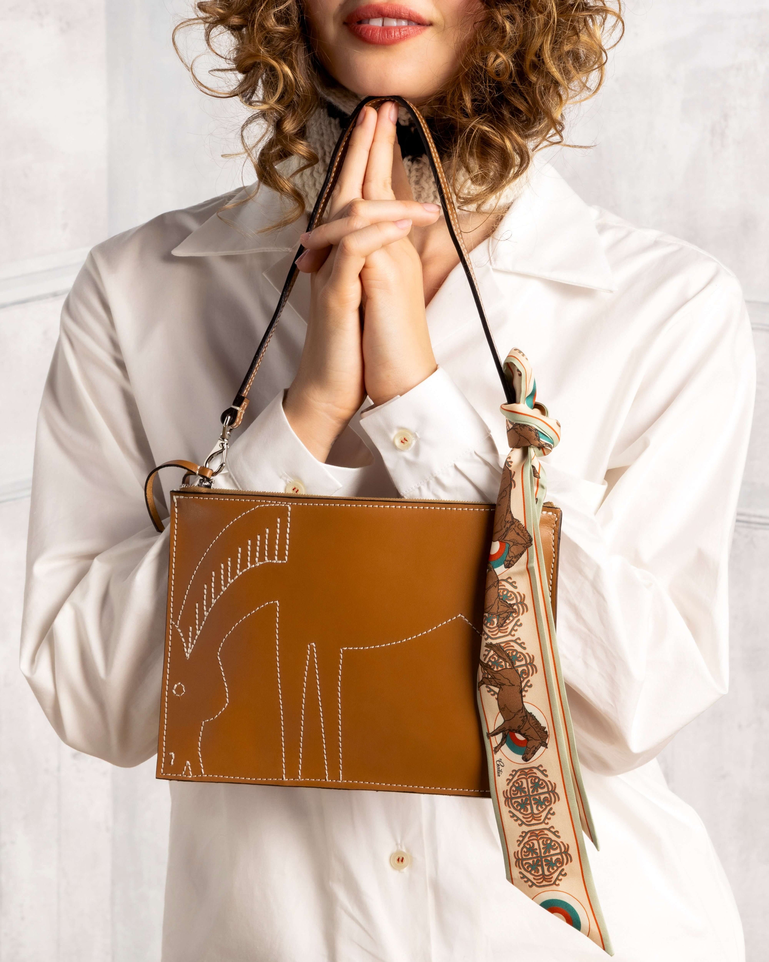 Silk Twill Ribbon - desert sojourn on model