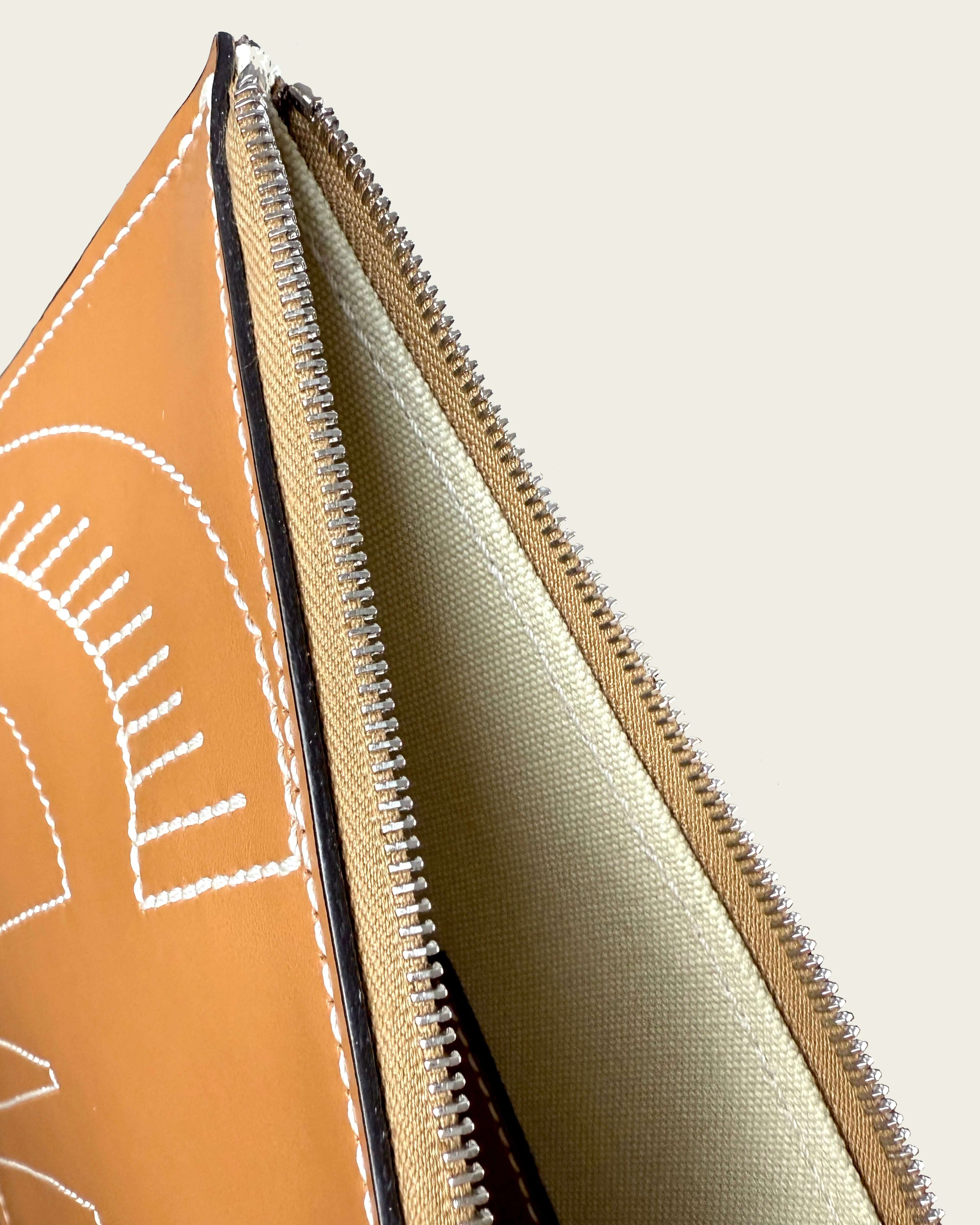 Pénélope Italian Leather Pouch - Saddle