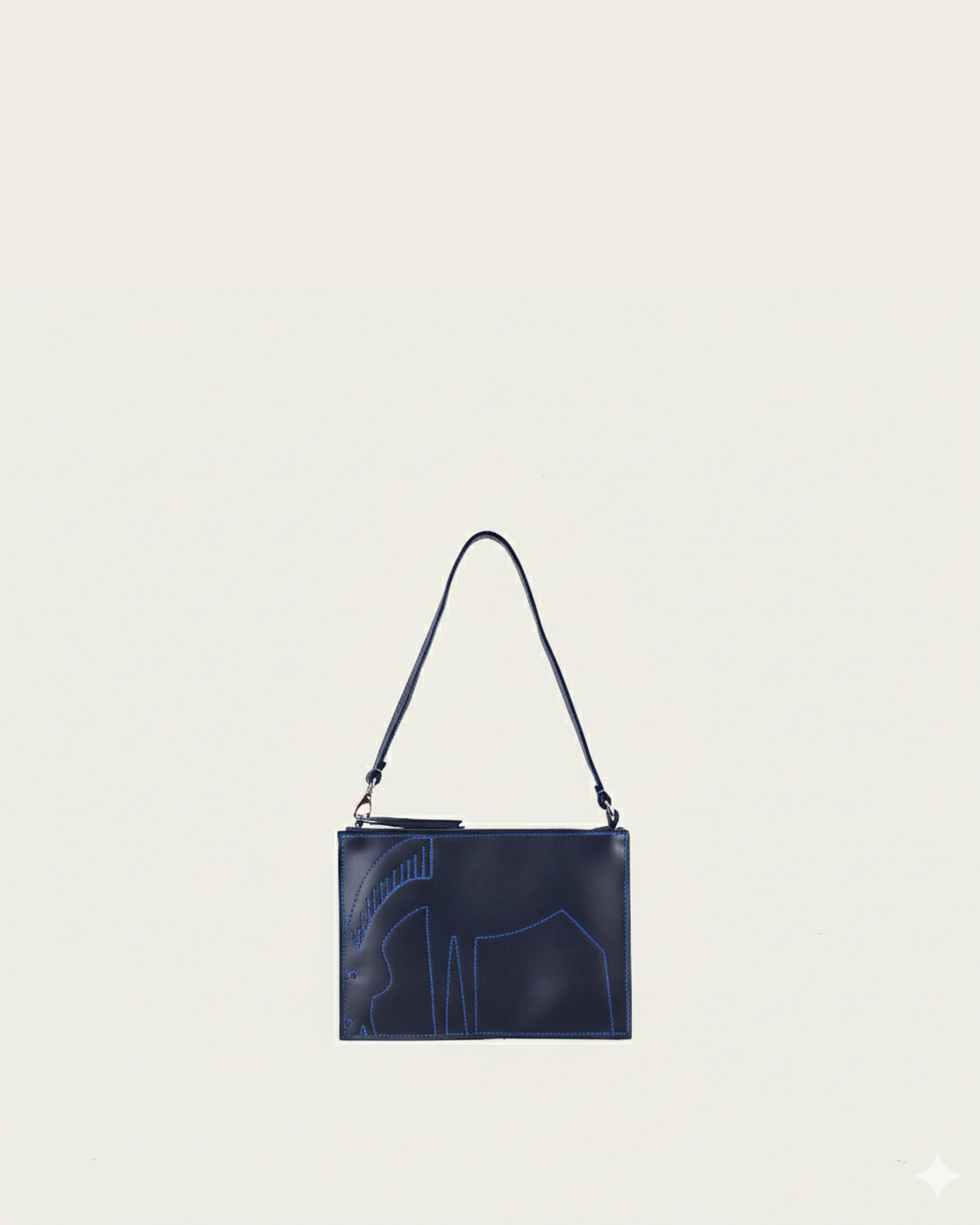 Pénélope Leather Pouch - Indigo