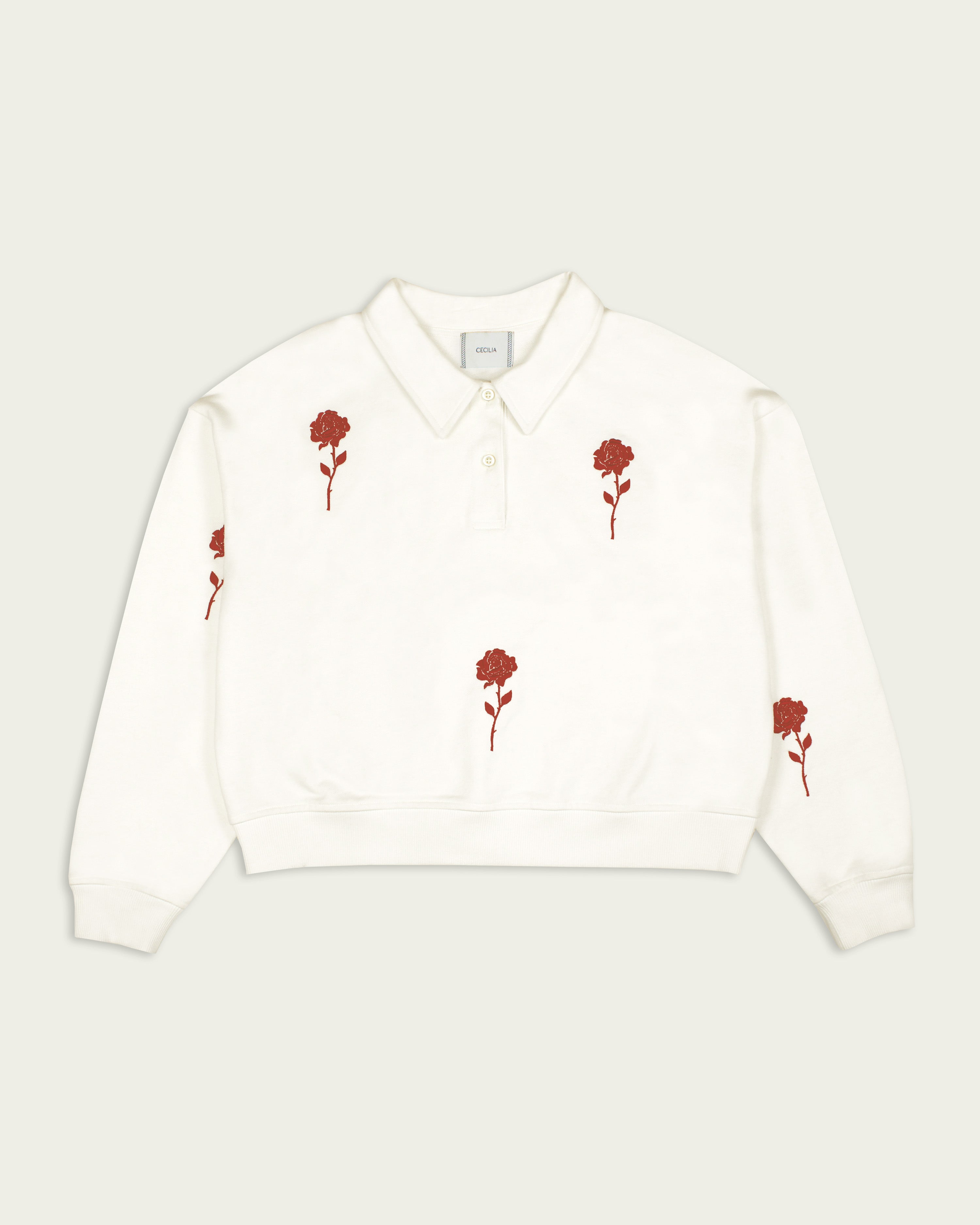 Floating Roses Polo Sweatshirt