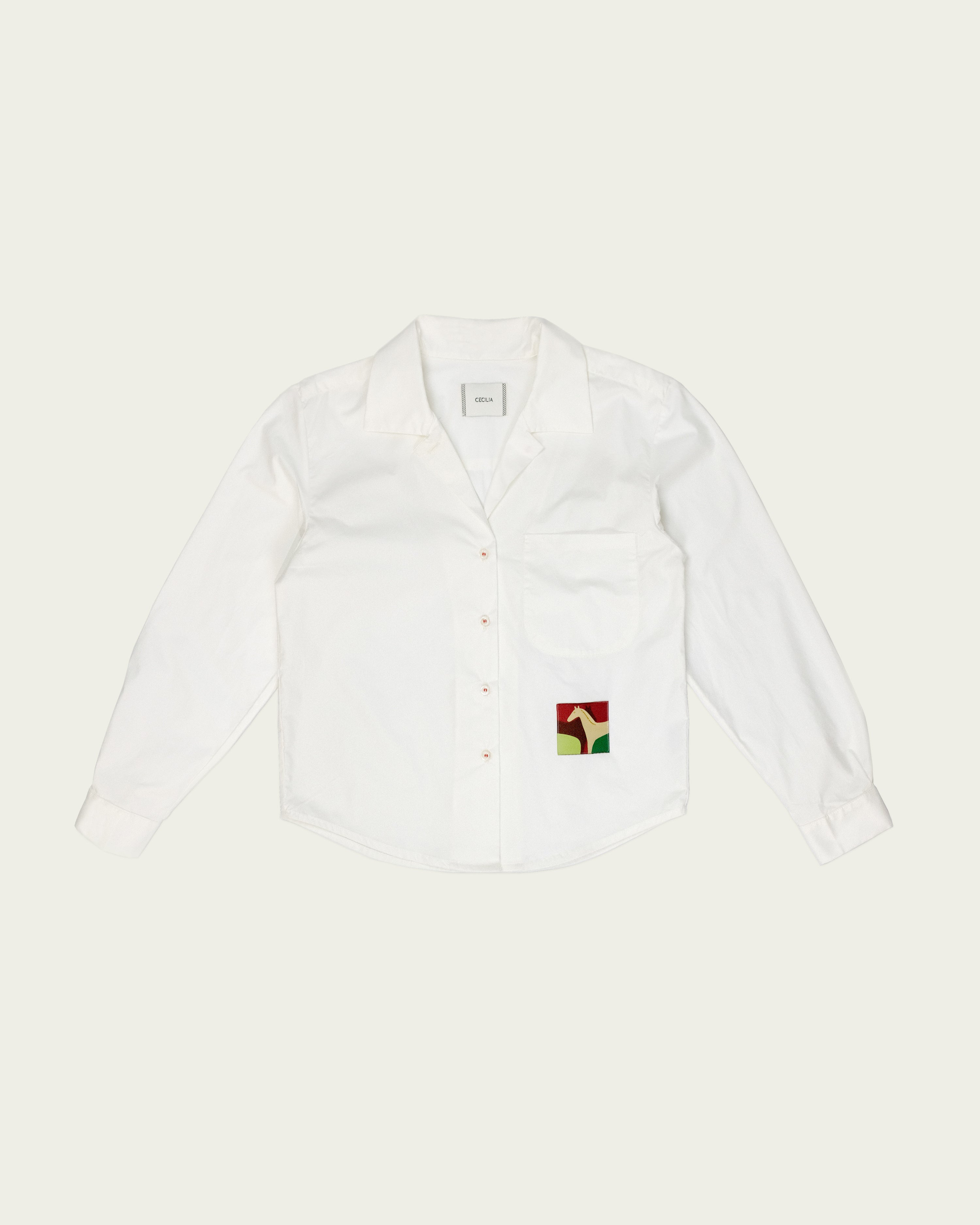 Poplin Cotton Shirt in Soft White