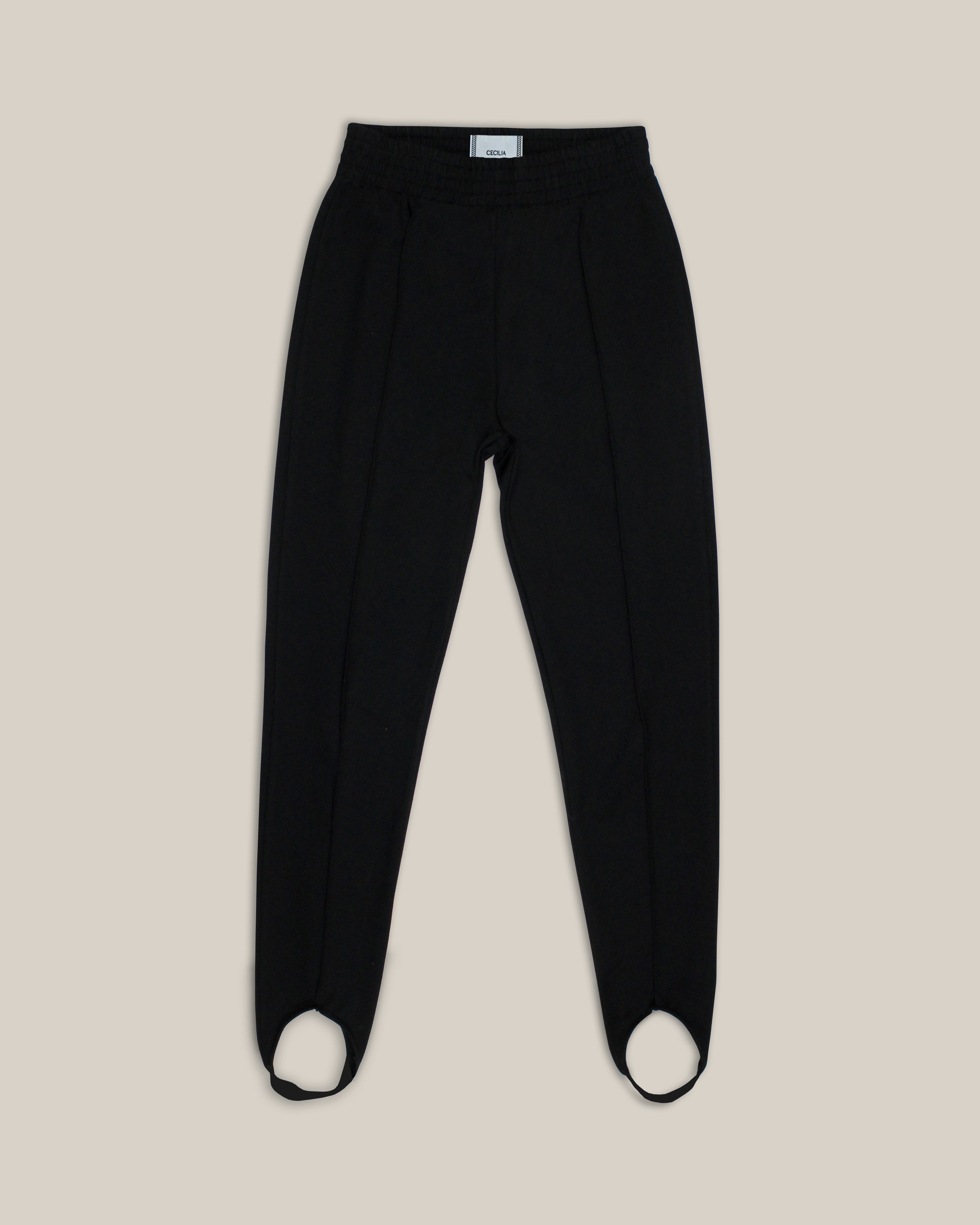 Black Ponte Stirrup Pants